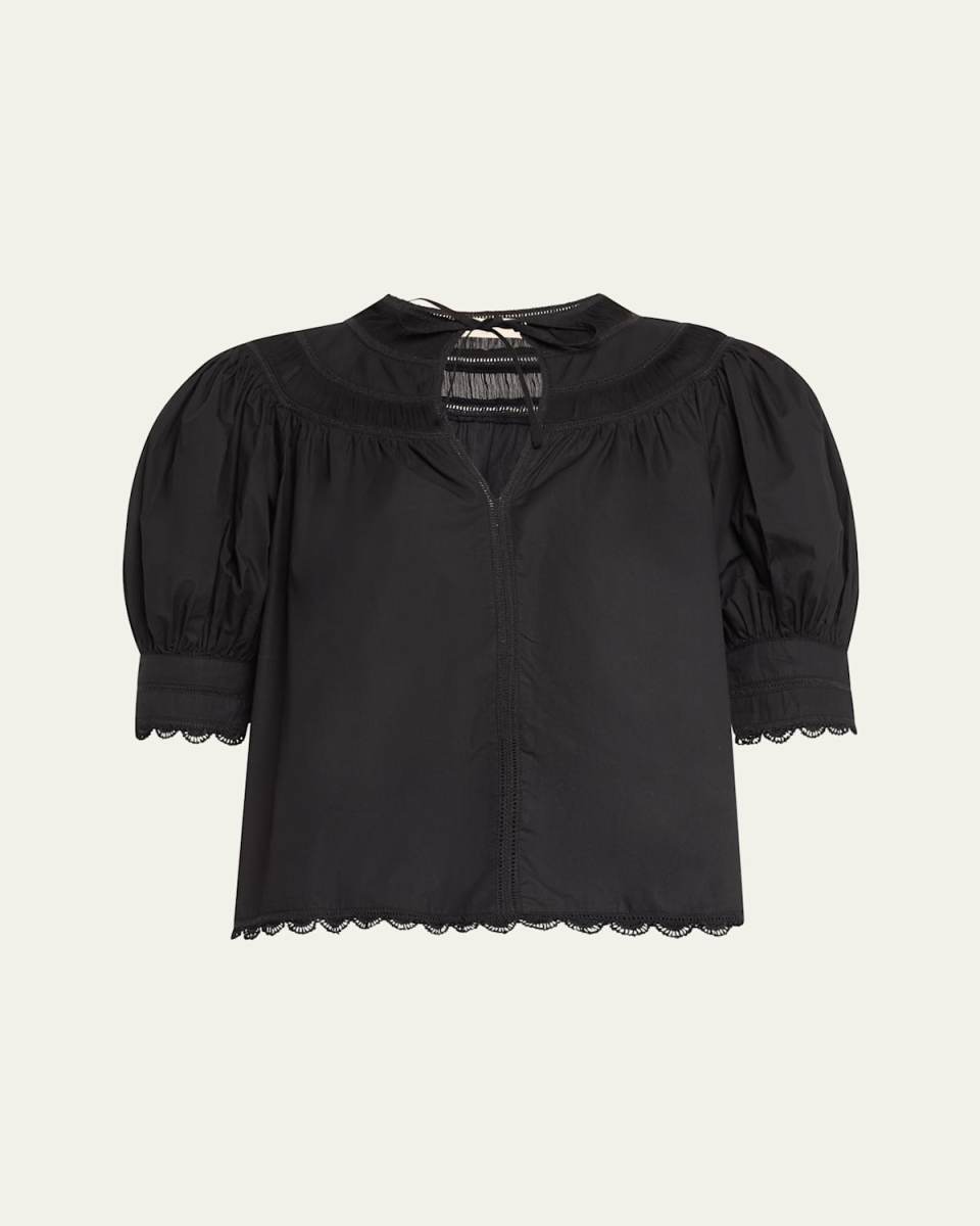 Dylan Lace-Inset Cotton Top